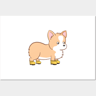 Corgi - Rubber Rain Boots Posters and Art